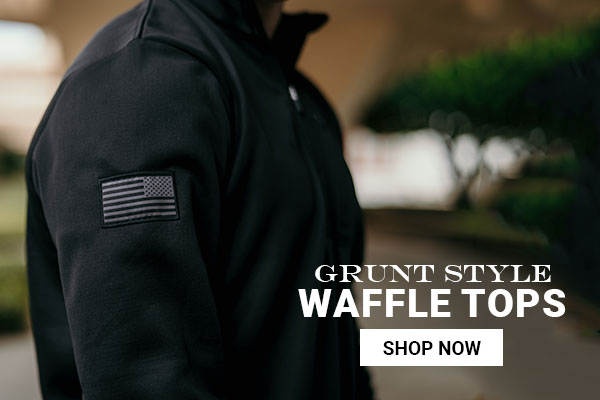 Grunt Style 1_2 Zip Waffle Top - Black