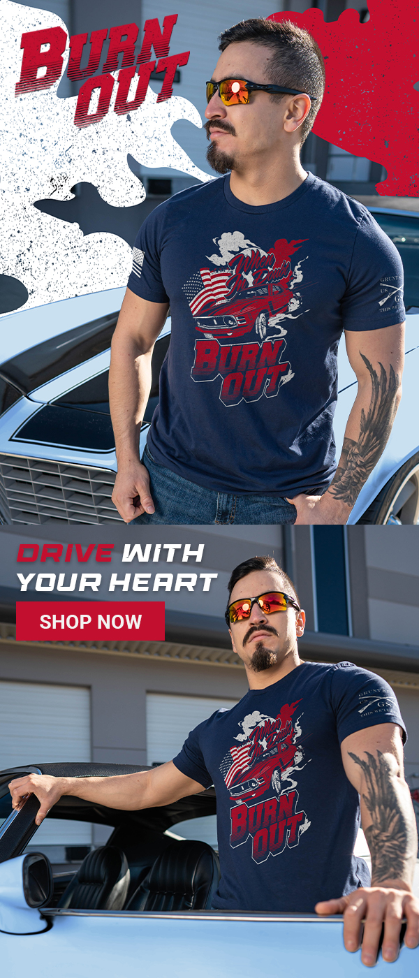 Burn Out Mens Tee - Navy