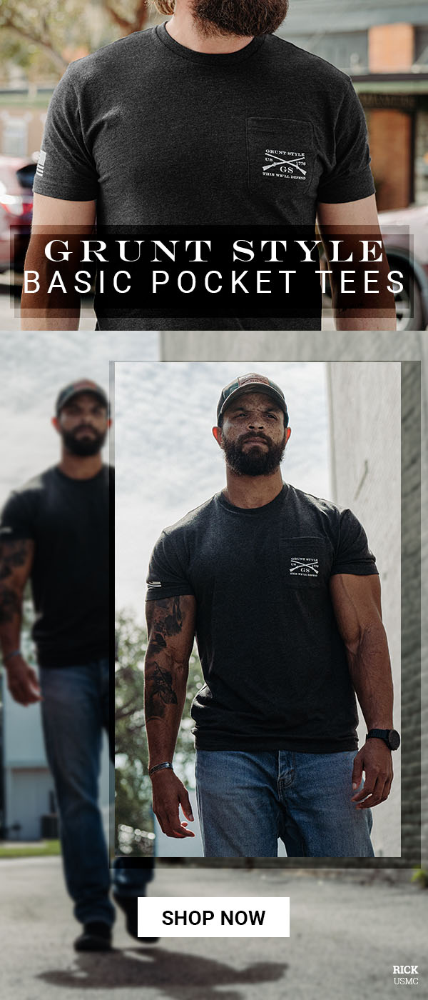 Basic Black Heather Pocket Tee