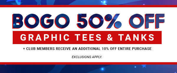 BOGO 50% Off Graphic Tees and Tanks